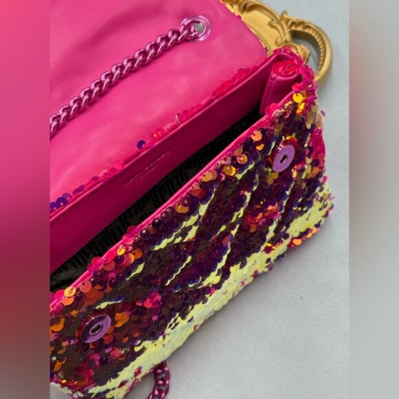 🆕 KURT GEIGER LONDON 🧿 NWOT Glitter Mini Kensington Bag, Fuchsia Drench - Picture 11 of 16